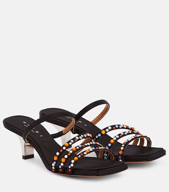 Melrose crystal-embellished satin mules | Marni