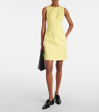 Crewneck cotton bustier dress in yellow - Sportmax | Mytheresa