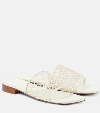 Chica leather-trimmed mesh slides | Souliers Martinez