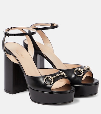 Lady Horsebit leather platform sandals | Gucci