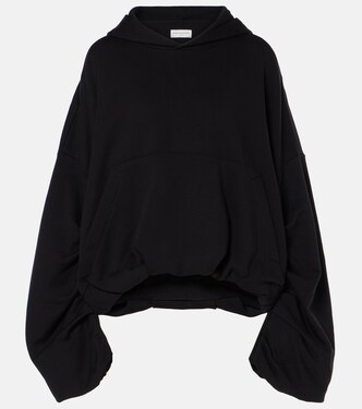 Oversized draped cotton jersey hoodie | Dries Van Noten