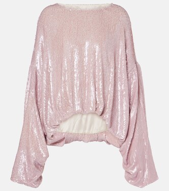 Sequined gathered blouse | Dries Van Noten