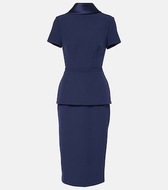 Robe midi en crêpe et satin | Safiyaa