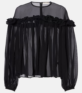 Peggy ruffled silk georgette blouse | Ulla Johnson