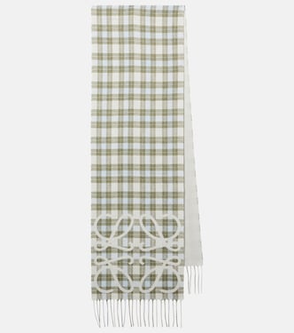 Anagram checked silk and cashmere scarf | Loewe