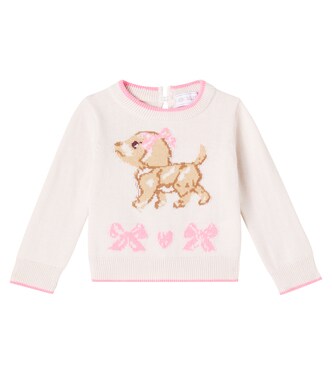Baby intarsia cotton and wool sweater | Monnalisa