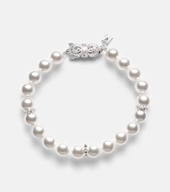 Bracelet en or blanc 18 ct, diamants et perles | Mikimoto