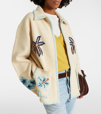 Remember Me virgin wool jacket in beige - Alanui | Mytheresa