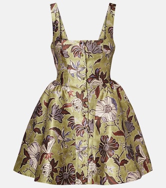 Citron Flounce floral minidress | Alémais