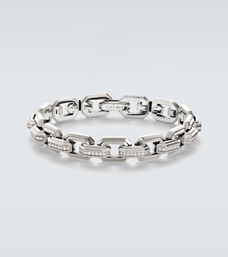 925 sterling silver chain bracelet with diamonds | David Yurman