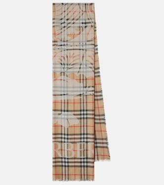 EKD Burberry Check wool and silk scarf | Burberry