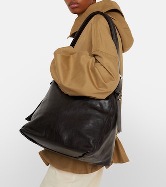 Small belted leather shoulder bag in brown - Lemaire | Mytheresa