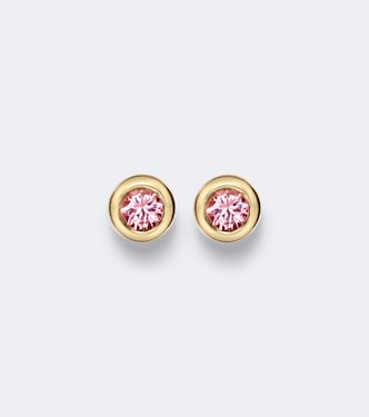 Pavé 18kt gold earrings with tourmalines | David Yurman
