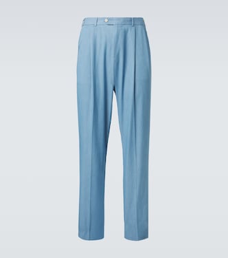 Pleated straight cotton suit pants | Dunhill