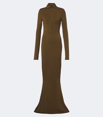 Wool-blend jersey polo dress | Mugler