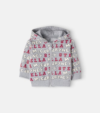 Baby printed cotton fleece zip-up hoodie | Stella McCartney Kids