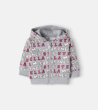 Baby printed cotton fleece zip-up hoodie | Stella McCartney Kids