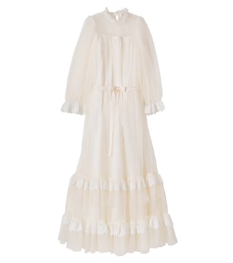 Ruffled lace-trimmed tulle dress | Petite Amalie  