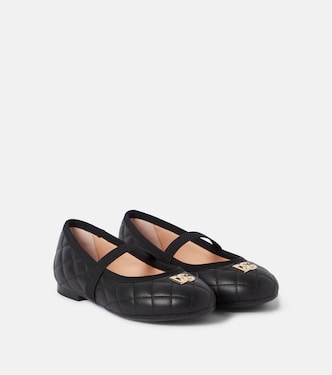 DG quilted leather ballet flats | Dolce&Gabbana Kids