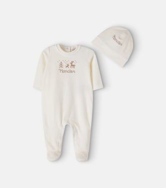 Baby cotton-blend onesie and beanie set | Moncler Enfant