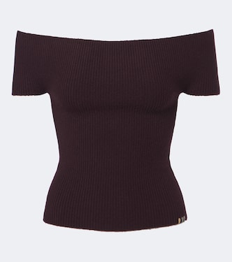 N°381 Libra cashmere-blend off-shoulder top | Extreme Cashmere