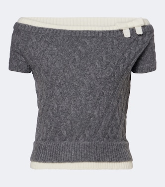 Off-Shoulder Pullover aus einem Wollgemisch | Shushu/Tong