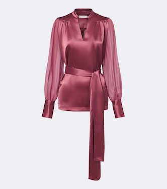 Paula satin and chiffon blouse | Joseph