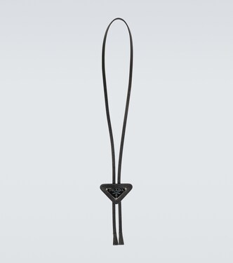 Saffiano triangle bolo tie with logo | Prada