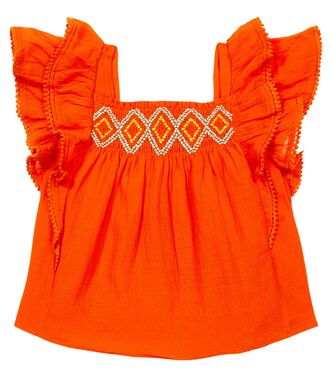 Ruffle-trimmed cotton top | Polo Ralph Lauren Kids