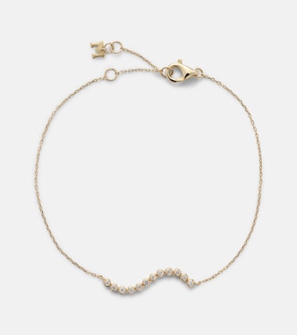 14kt gold wave bracelet with diamonds | Mateo