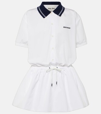 Logo cotton polo dress | Miu Miu