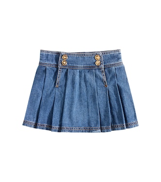 Pleated denim skirt | Versace Kids