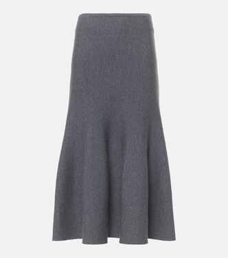 Odil knitted wool-blend midi skirt | Khaite