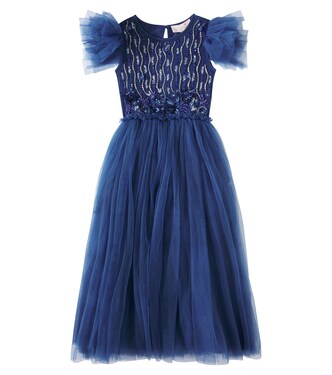 Robe Navy Wisteria en coton et tulle | Tutu Du Monde