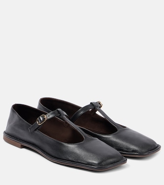 Square T-Strap leather flats | The Row