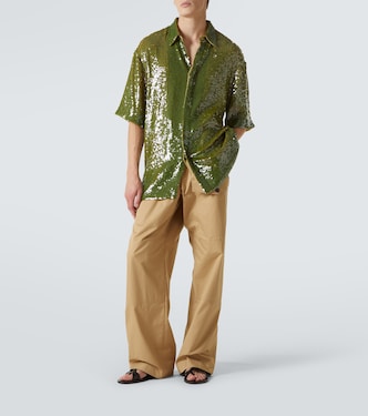 Sequined shirt in green - Dries Van Noten | Mytheresa