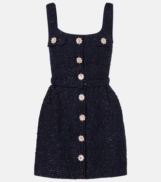 Belted bouclé minidress | Self-Portrait