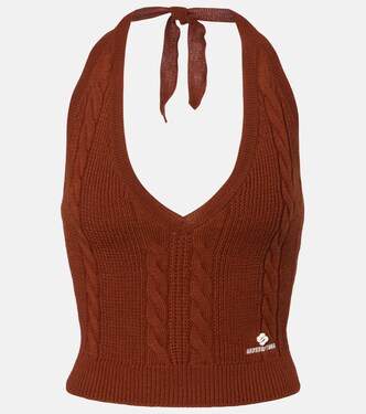 Cable-knit halterneck wool top | Shushu/Tong