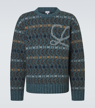 Logo intarsia wool-blend sweater | Loewe