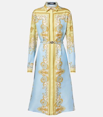 Barocco silk twill midi dress | Versace