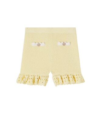Crystal-embellished knitted shorts | Self-Portrait Kids