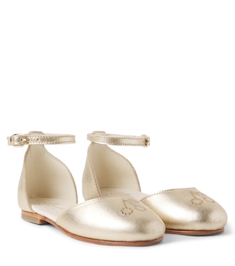 Felyne embellished metallic leather ballet flats | Bonpoint