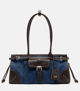 Borsa a spalla Prada Bonnie Medium in denim | Prada