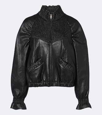 Shirred leather jacket | Chloé