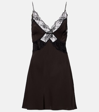 Lace-trimmed silk minidress | SIR