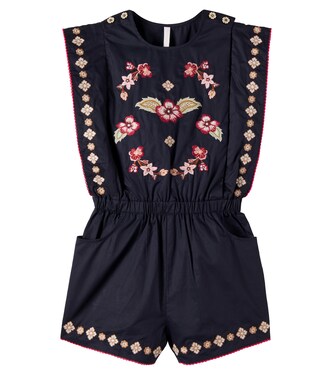 Aster embroidered cotton romper | Zimmermann Kids