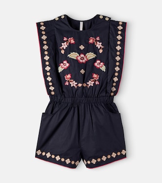 Aster embroidered cotton romper | Zimmermann Kids