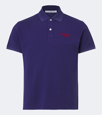 Logo printed cotton piqué polo shirt | Acne Studios