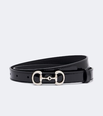 Horsebit patent leather belt | Gucci