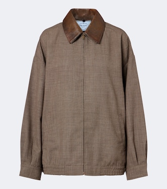 Houndstooth virgin wool blouson jacket | Prada
